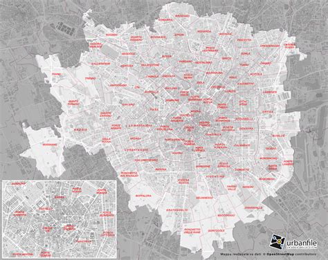 Mappa di Milano con indicazione dell'Istituto Clinico San Siro