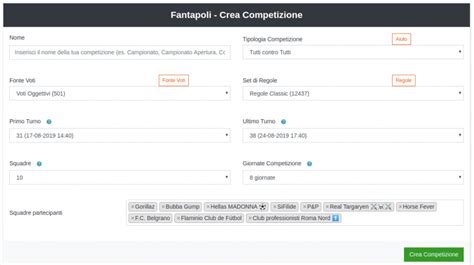 Icona gestione competizioni fantacalcio