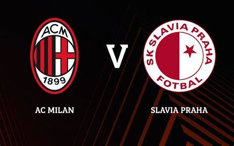 Stemma AC Milan e Slavia Praga che si fronteggiano