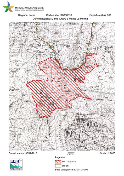 Mappa di una Zona Speciale di Conservazione nel Lazio