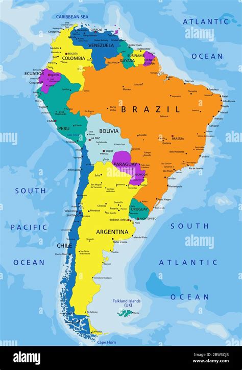 Mappa del Sud America con evidenziati Uruguay e Argentina
