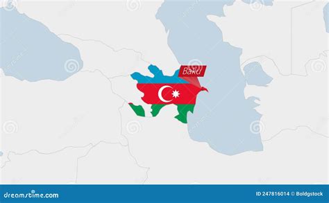 Mappa dell'Azerbaigian con Baku evidenziata
