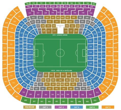 Mappa dello stadio Santiago Bernabéu