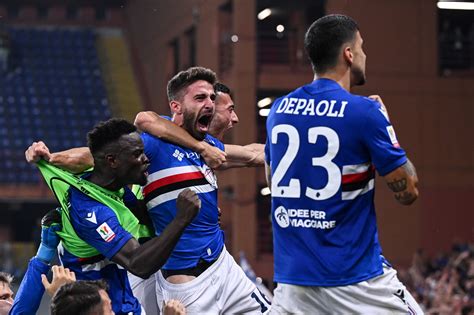 Grafico con i risultati di Milan e Sampdoria nella partita citata