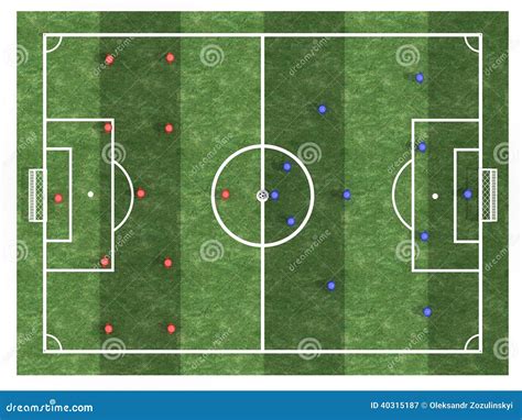 Campo da calcio con giocatori