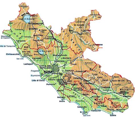 Mappa del Lazio con evidenziate aree con agriturismi per famiglie