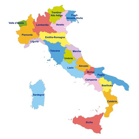 Mappa dell'Italia con evidenziate le regioni partecipanti al Torneo delle Regioni