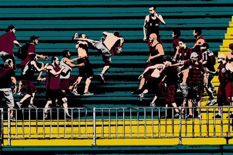 Illustrazione sulla violenza negli stadi