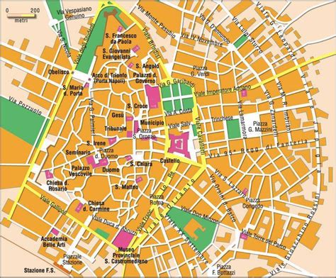 Mappa di Lecce con indicazione del Centro Medico Pignatelli