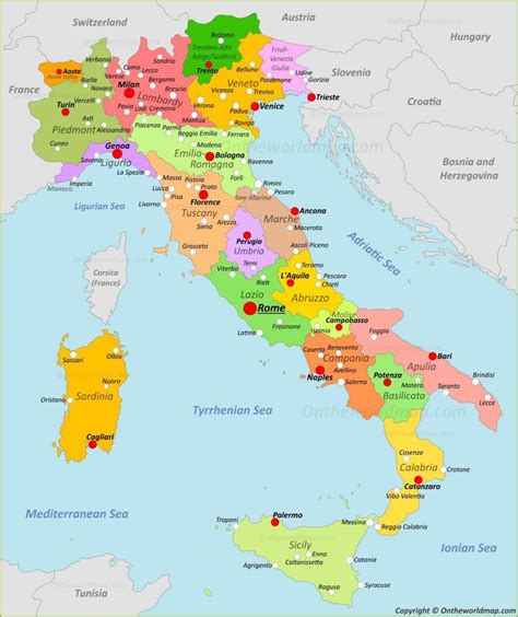 Mappa dell'Italia con evidenziate le città dove si sono svolte le inchieste di Calciopoli