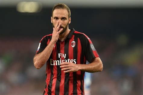 Gonzalo Higuain con la maglia del Milan