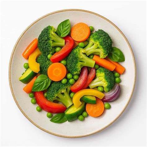 Piatto colorato con verdure fresche e ingredienti naturali