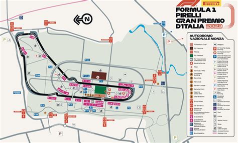 Mappa Autodromo Nazionale Monza con aree Prato