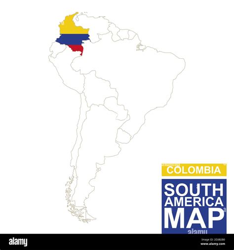 Mappa del Sud America con evidenziata la Colombia