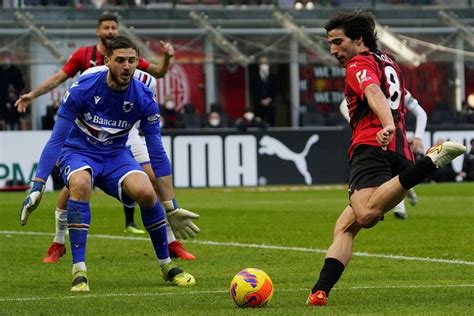 Tabella con statistiche testa a testa Milan vs Sampdoria