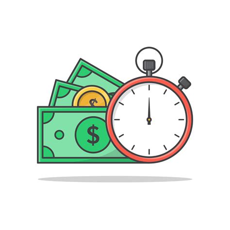 Clock icon with money symbols