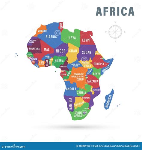 Mappa dell'Africa con evidenziati i paesi di interesse commerciale della Sartoria Messori