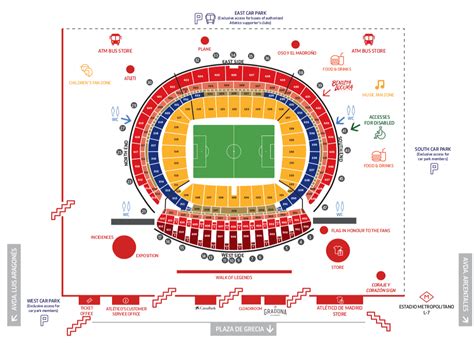 Mappa dello stadio Wanda Metropolitano, Madrid