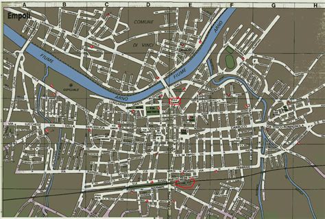 Mappa della provincia di Empoli con evidenziate le località menzionate
