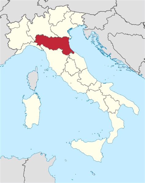 Mappa storica della regione Emilia-Romagna con focus su Sassuolo