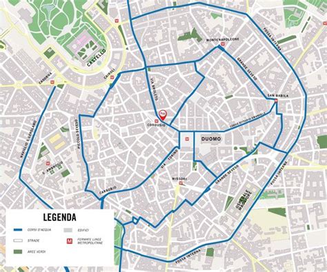 Mappa dei Navigli di Milano con indicazione di El Brellin