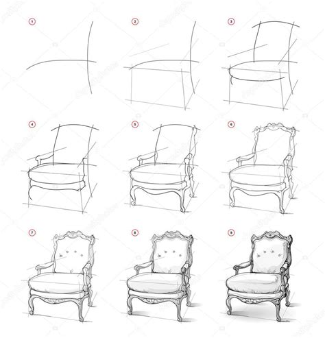 Illustrazione di una sedia antica, 