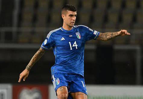 Gianluca Mancini con la maglia della Nazionale Italiana