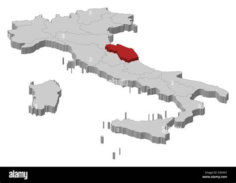 Mappa dell'Italia con evidenziata Torino