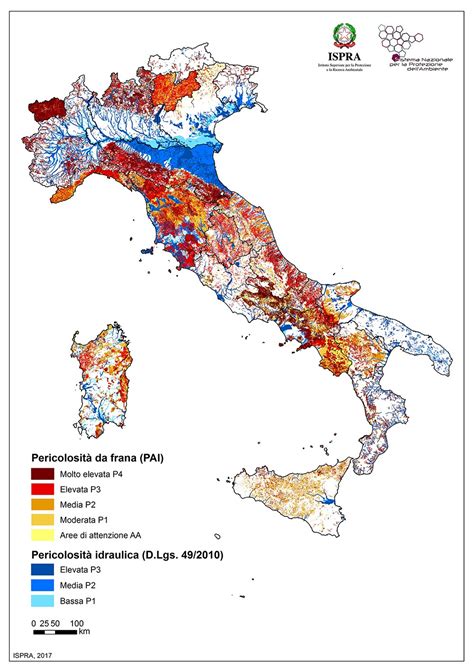 Mappa delle aree a rischio alluvione nel cremonese