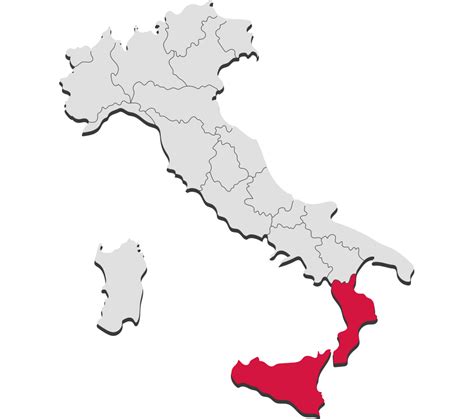 Mappa dell'Italia con evidenziate Reggio Calabria e Salerno