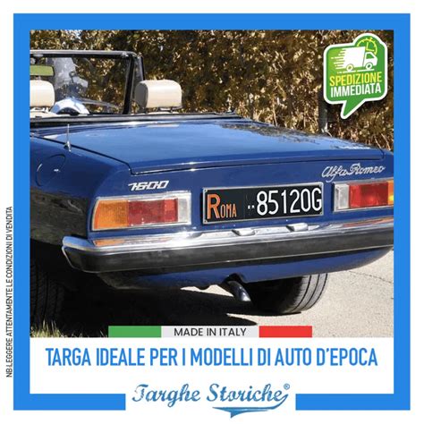 Targa auto d'epoca con certificazione