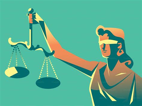 Illustrazione stilizzata di una bilancia della giustizia