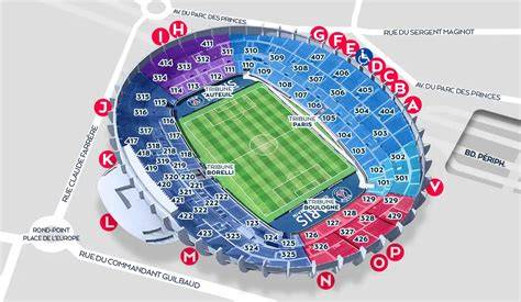 mappa dello stadio Parc des Princes