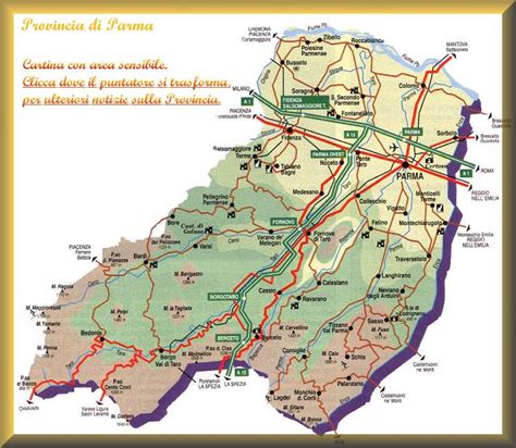 Mappa della provincia di Parma con evidenziata Sala Baganza