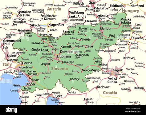 Mappa della Slovenia con evidenziata Murska Sobota