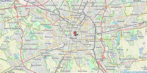 Mappa di Milano con indicata la posizione di Casa Milan