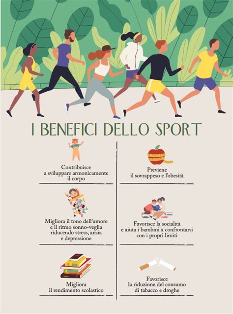 Infografica sui benefici dello sport per l'integrazione giovanile