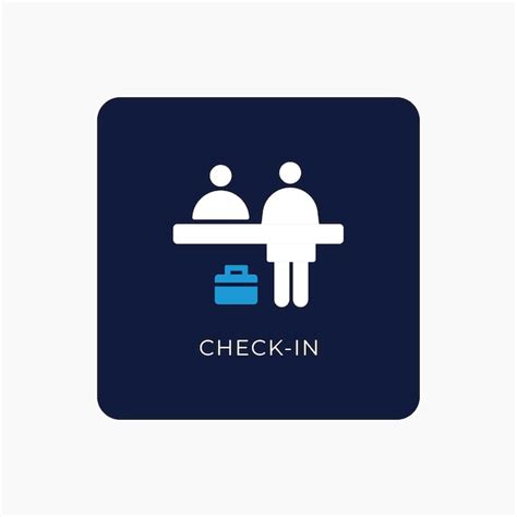 Simbolo del check-in in aeroporto
